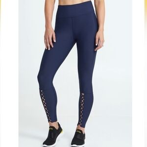 Soulcycle Navy Blue Lace Up highrise leggings